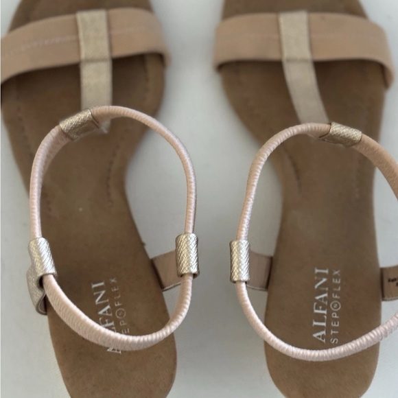 Alfani Tan and Gold Strappy Sandals Size 8 - Picture 1 of 3